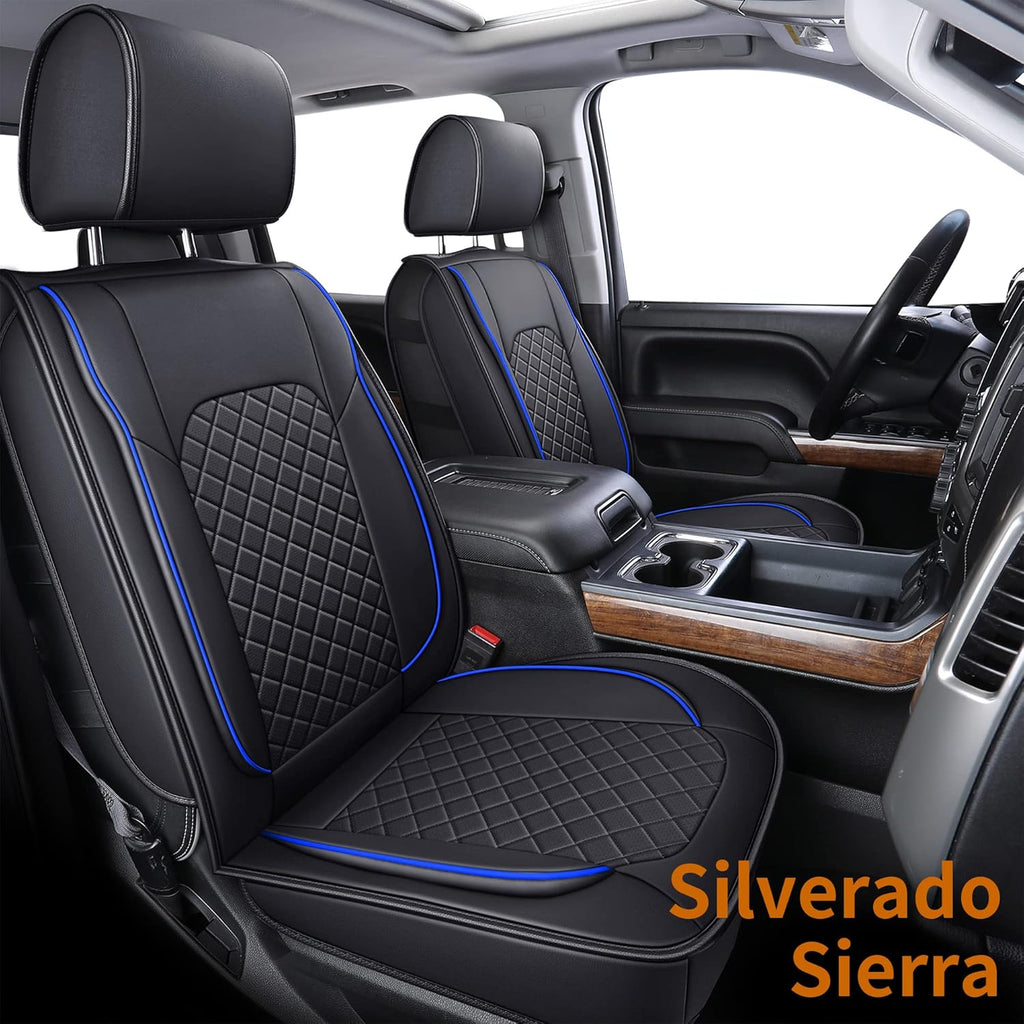 Black Faux Leather Seat Covers Full Set X260720