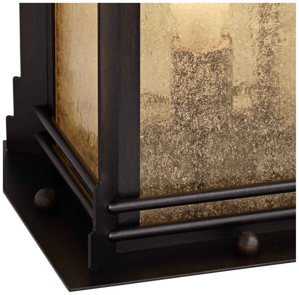 Rustic Farmhouse Outdoor Pier Mount Light Walnut Bronze Frosted Cream Glass V52301
