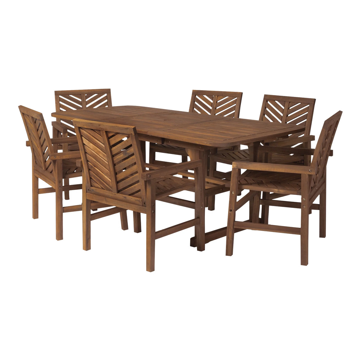 Dark Brown 7-Piece Wood Outdoor Patio Dining Set G5897