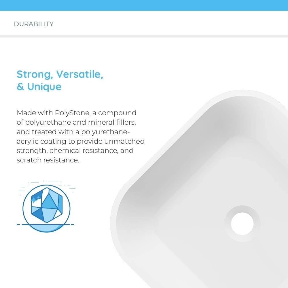 Polystone Rectangle Vessel Sink with Vessel Faucet Y84950