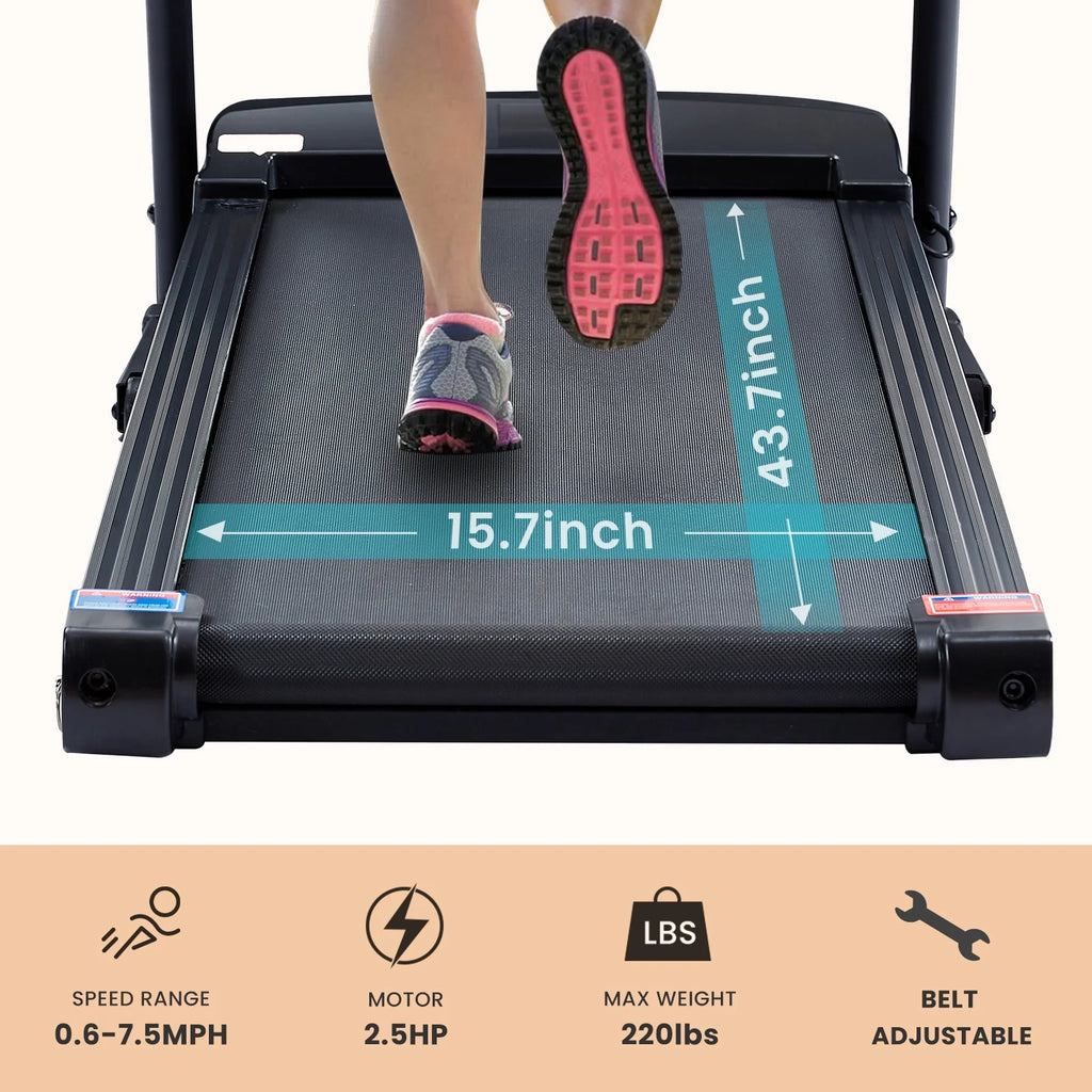 2.5HP Foldable Electric Treadmill with Shock-Absorbent Deck P20104