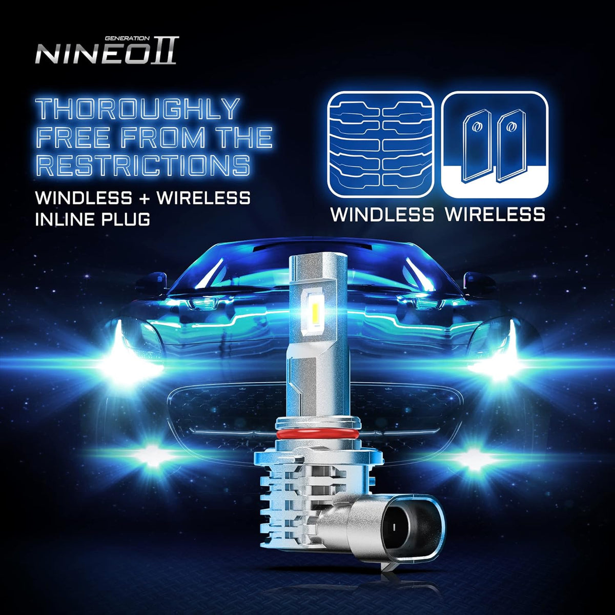 Pack of 4 Pack of 2 24000LM 6500K Cool White LED Bulbs Combo W98825