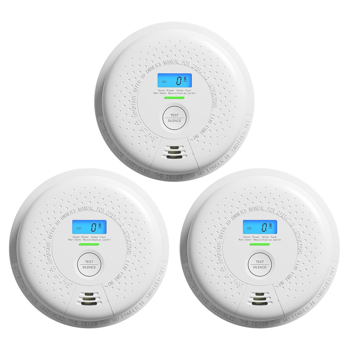 10-Year Battery Smoke and Carbon Monoxide Detector Alarm with LCD Display, Dual Sensor Q6431
