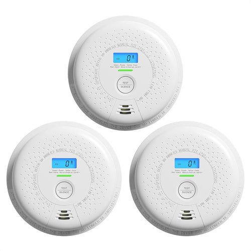10-Year Battery Smoke and Carbon Monoxide Detector Alarm with LCD Display, Dual Sensor Q6431