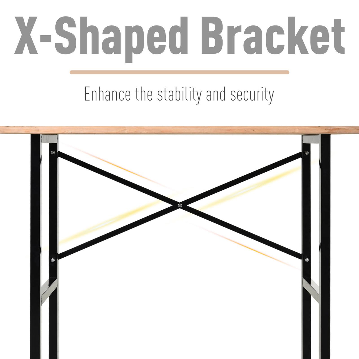 Fir Wood Work Table with X-Shape Bracket E4953