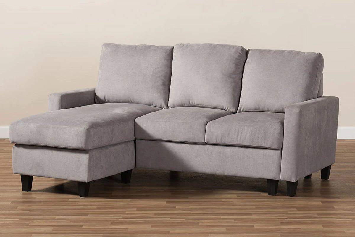 Light Grey Fabric Reversible Sectional Sofa A2703