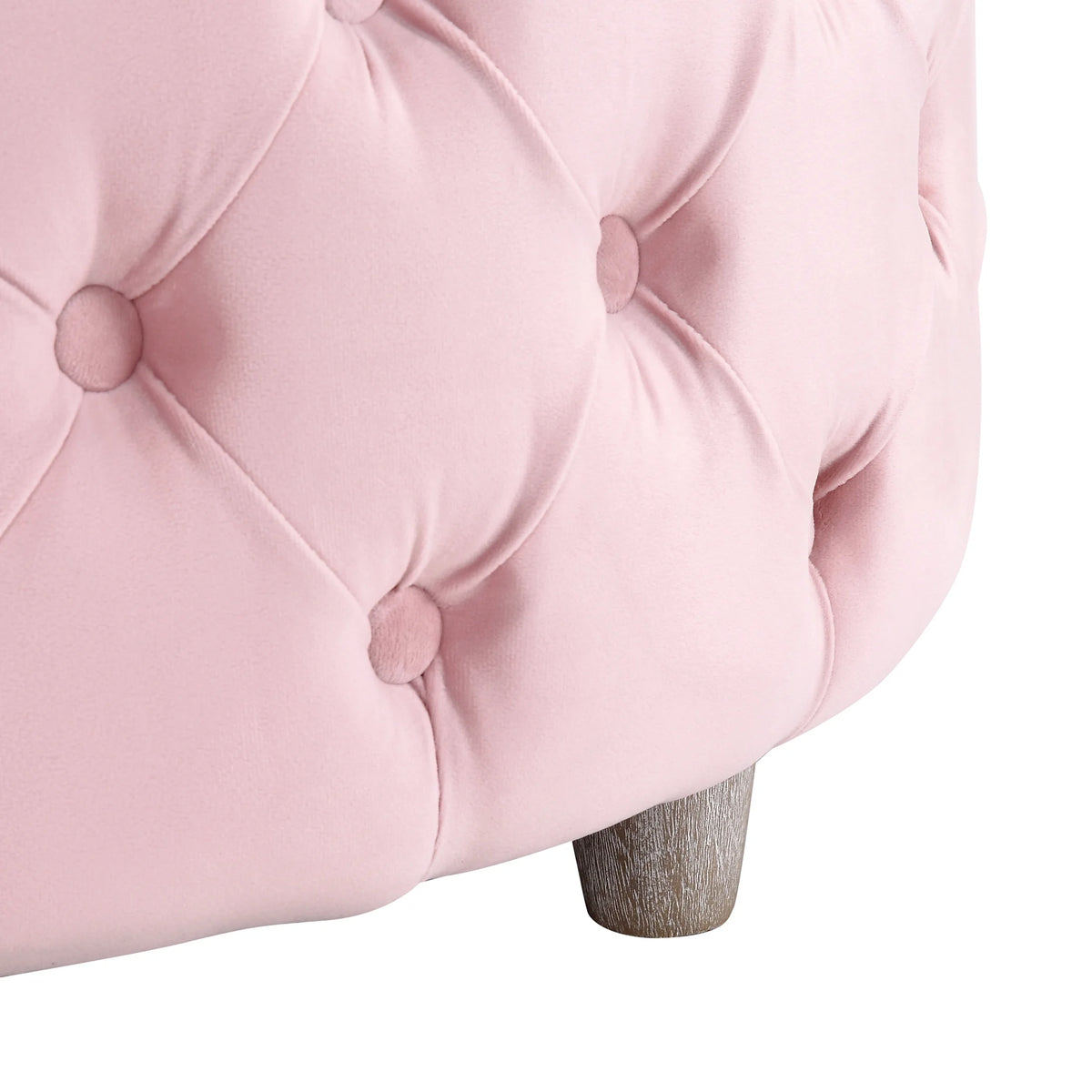 Pink Velvet Tufted Storage Ottoman F8348