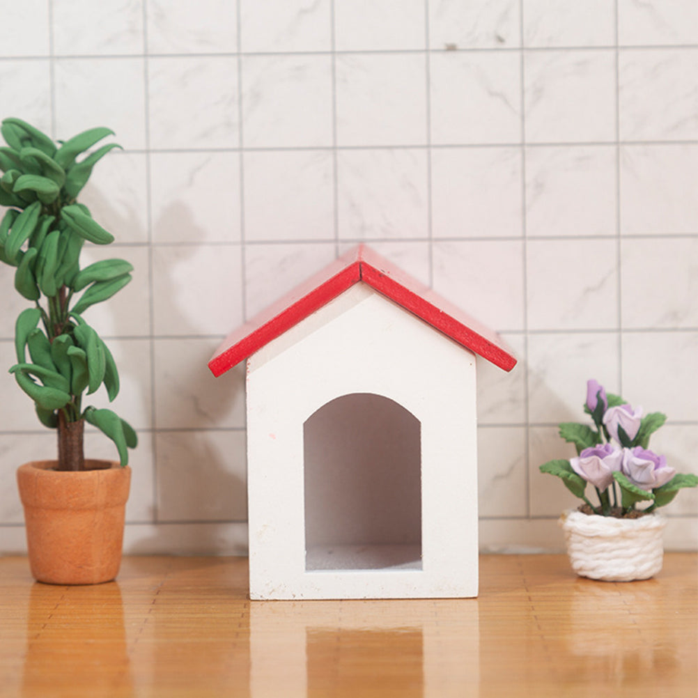 Wooden Hut Cage Model House Furniture Accessory Y24289