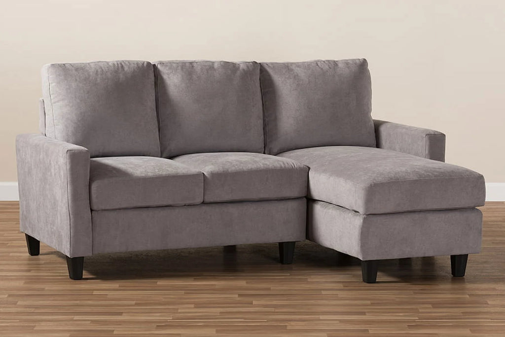 Light Grey Fabric Reversible Sectional Sofa A2703