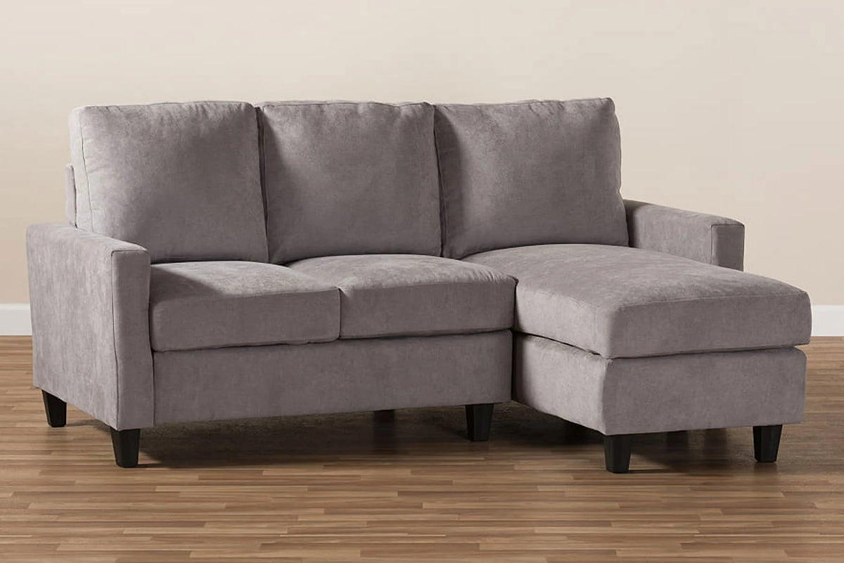 Light Grey Fabric Reversible Sectional Sofa A2703