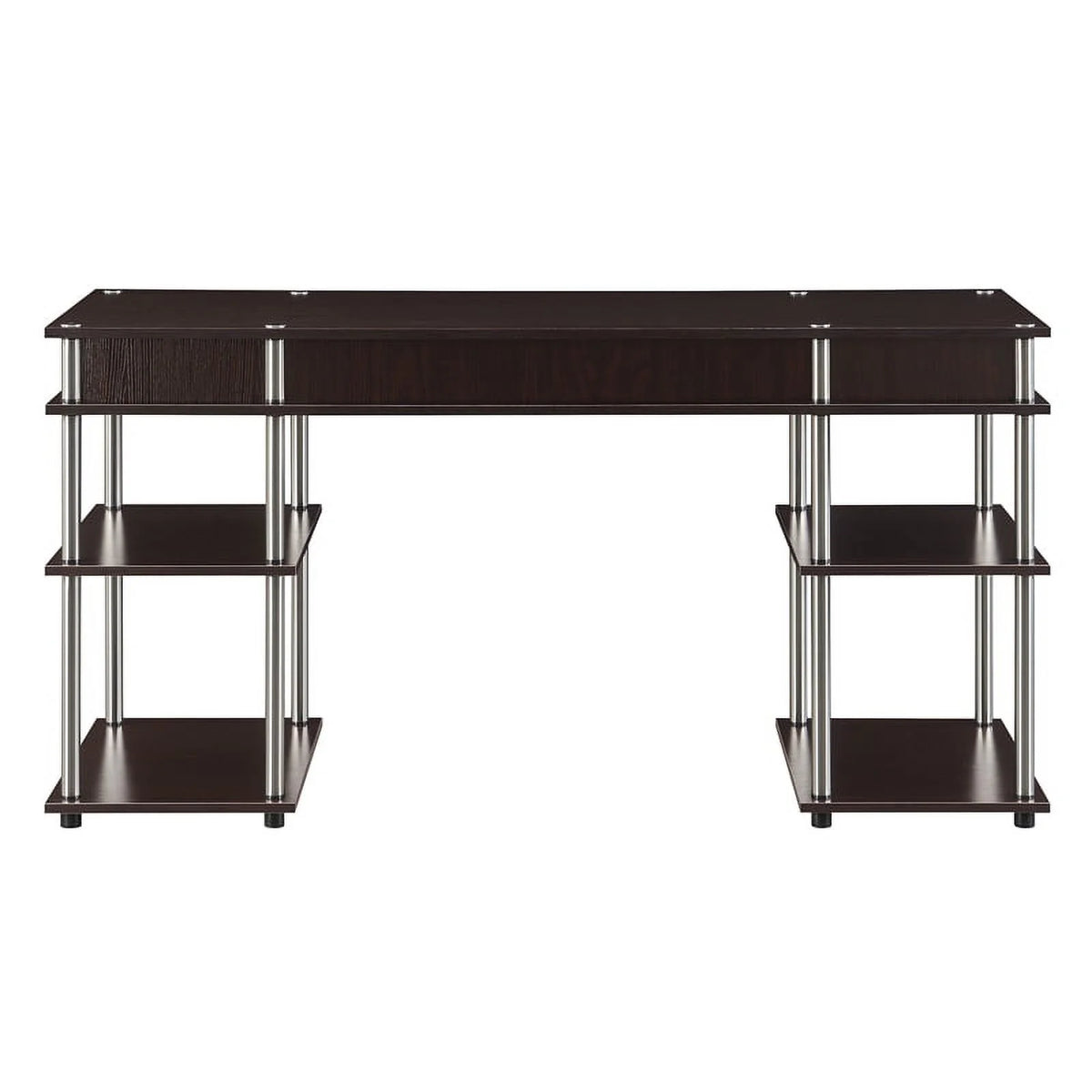 Espresso Wood Student Desk with Shelves T315