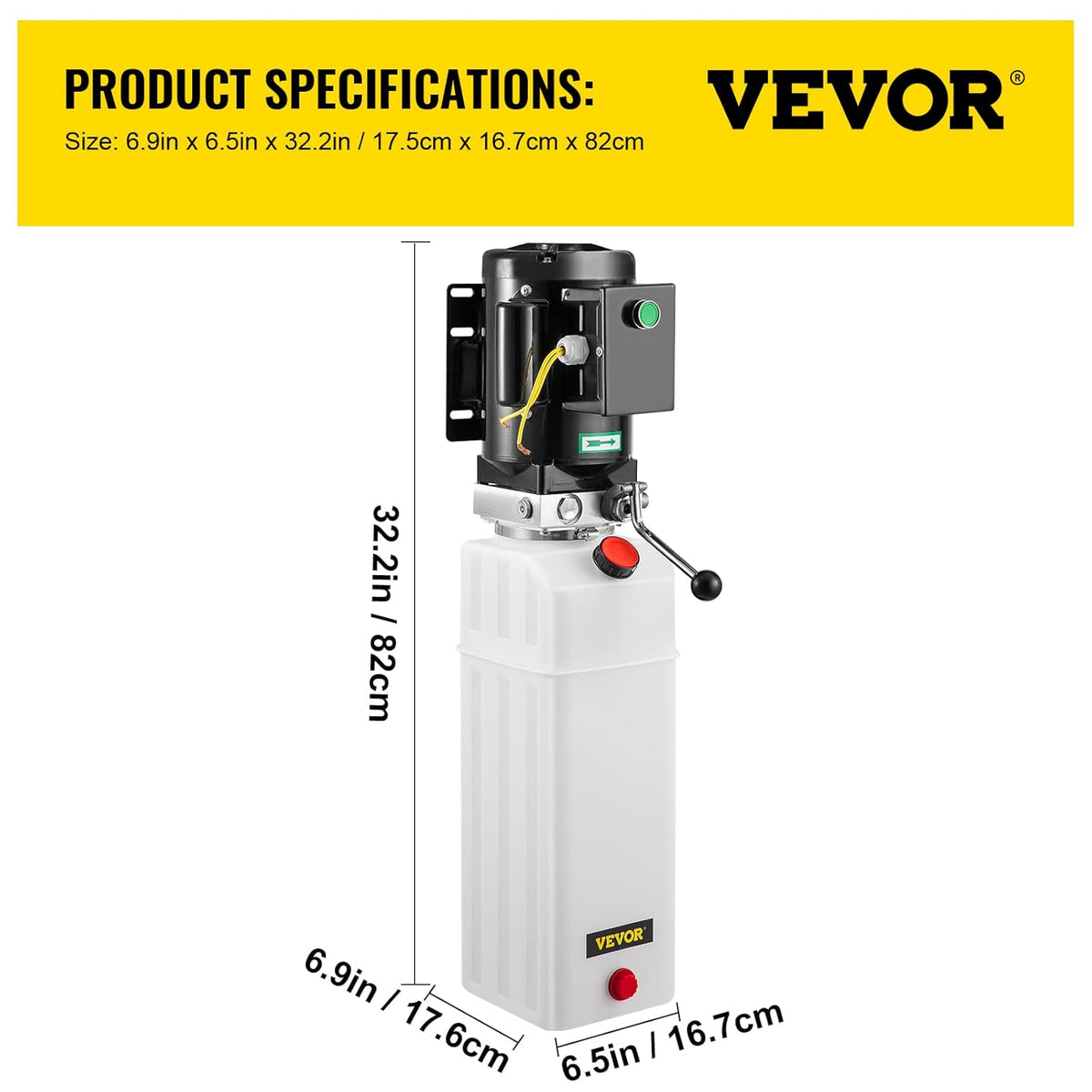 Hydraulic Power Unit 2.2KW 220V 3HP 50HZ 2750 PSI with 6L Plastic Reservoir W883491