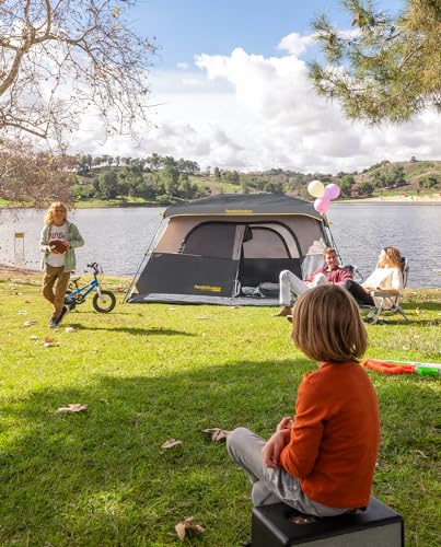 Khaki Instant Cabin Tent with Rainfly & Carry Bag R783