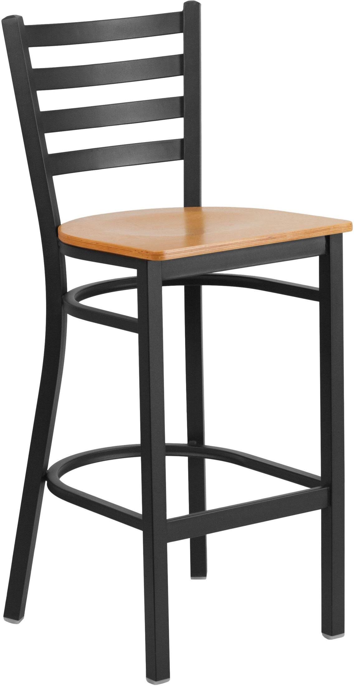 Black Metal Ladder Back Barstool V658