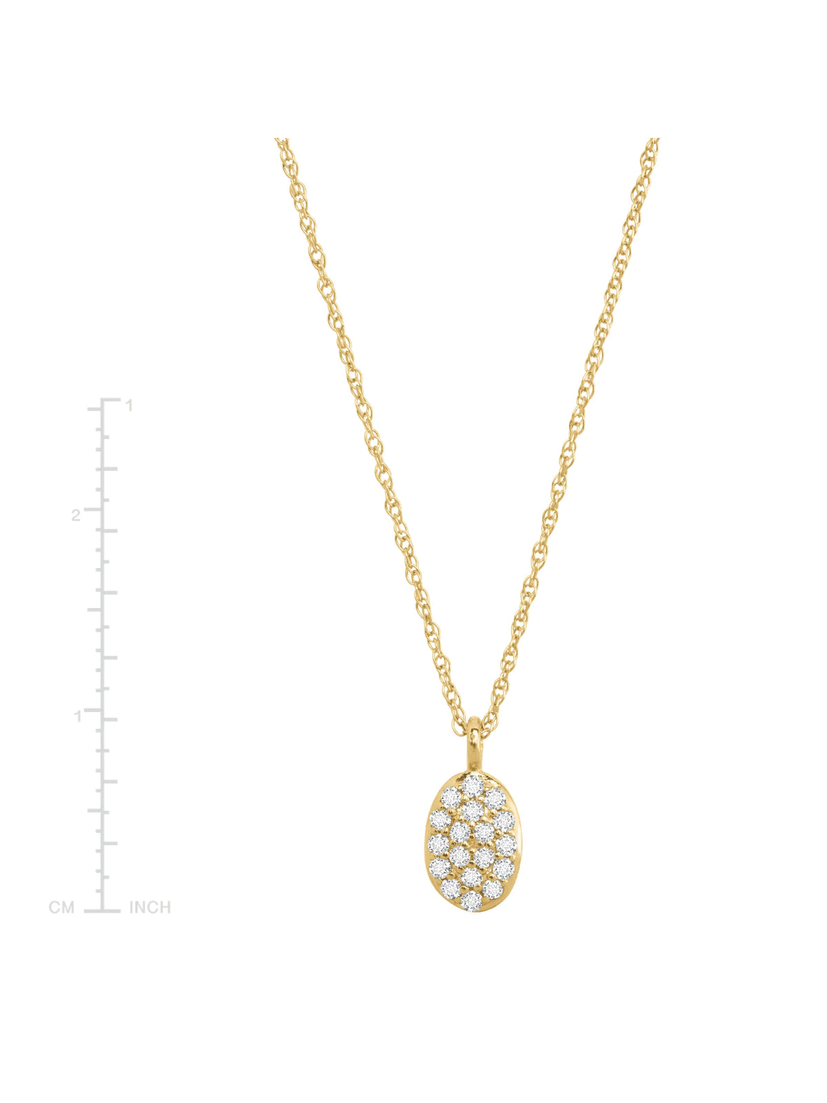 1/10 cttw Diamond Petite Oval Pendant Necklace in 10kt Yellow Gold, 18" L454110