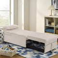 Beige Folding Ottoman Sleeper Sofa Bed J232363
