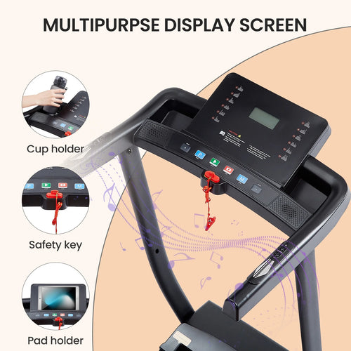 2.5HP Foldable Electric Treadmill with Shock-Absorbent Deck P20104