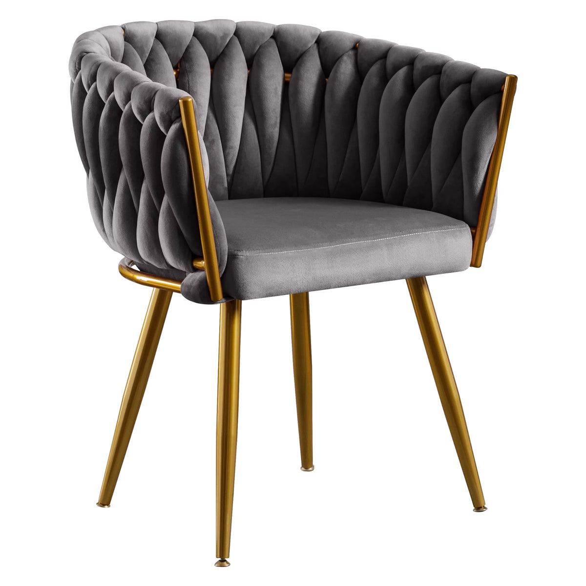 Velvet Dining Chairs Set of 2 Dark Grey F58455