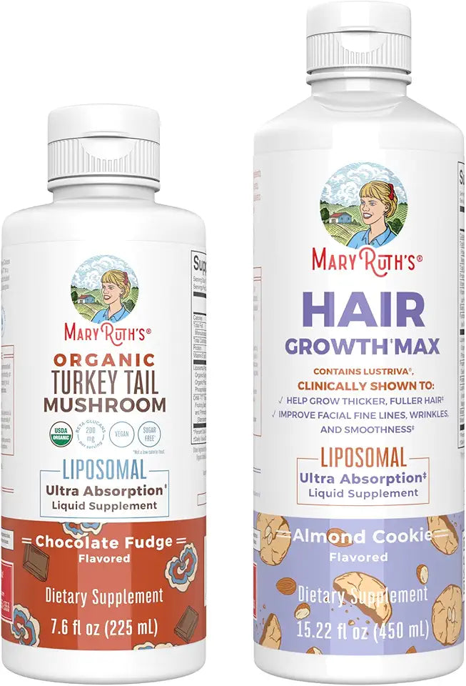 Turkey Tail Mushroom Liposomal & Hair Growth MAX Vegan Gluten-Free I5011