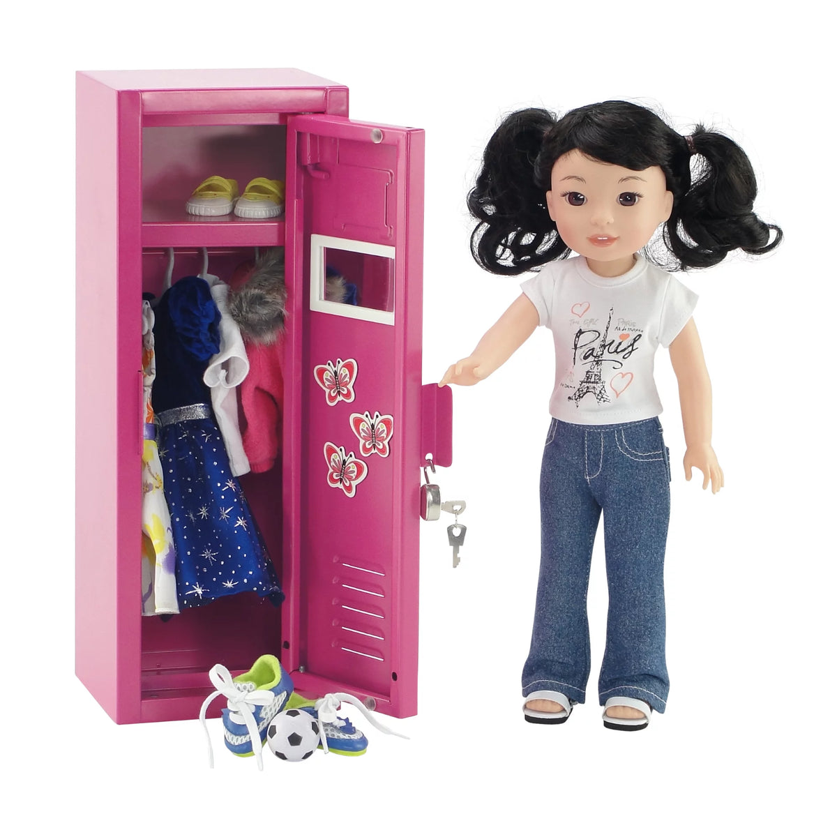 14 Inch Doll Furniture Locker Storage Accessory with Lock and Key Z9222
