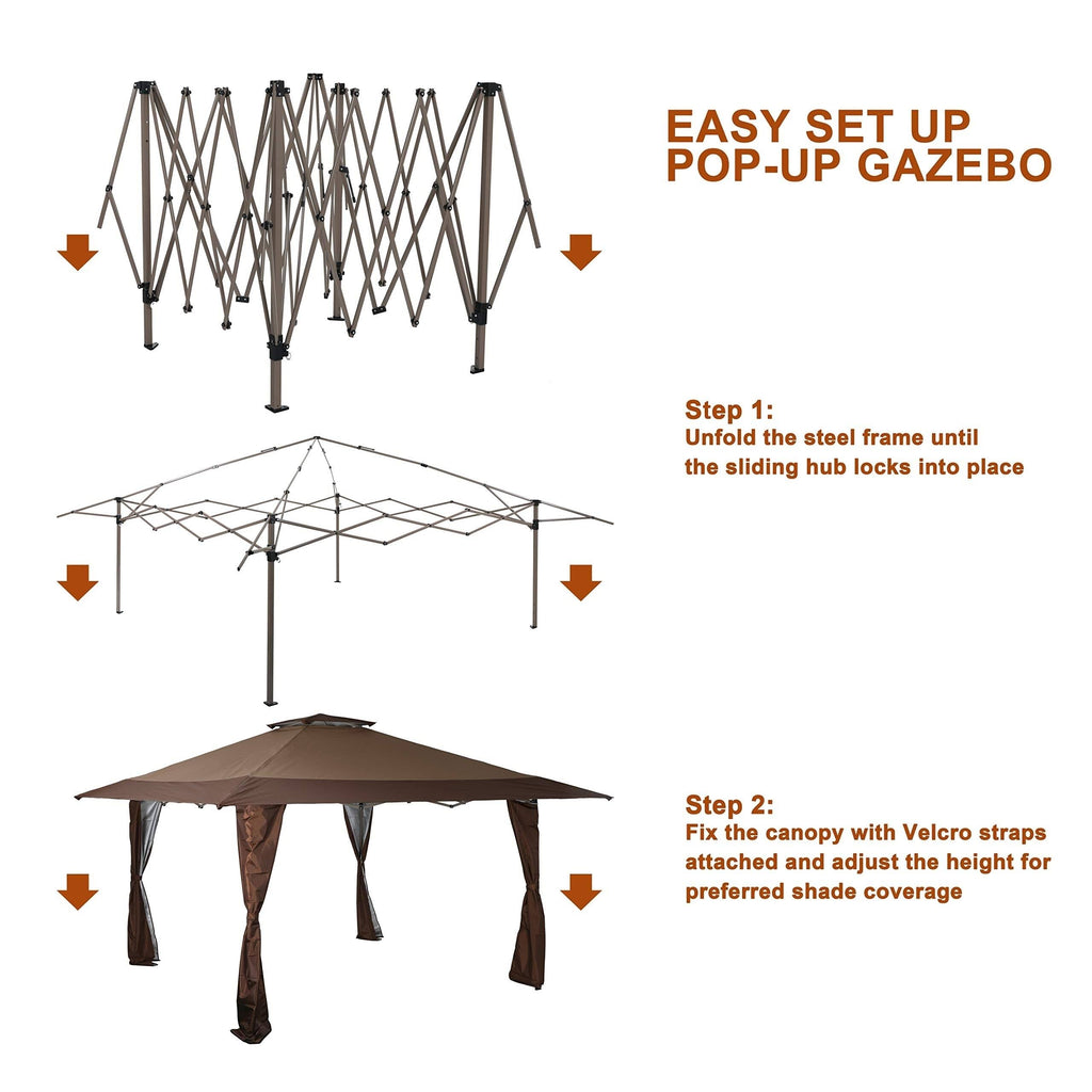 13 x 13 Straight Leg Pop-Up Canopy Gazebo X630901