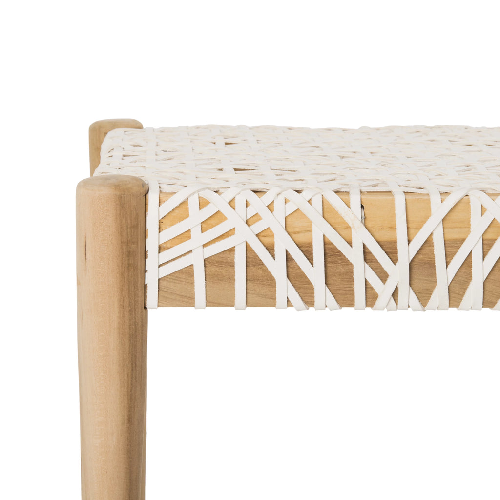 Cowhide Leather Tufted Bench I9507
