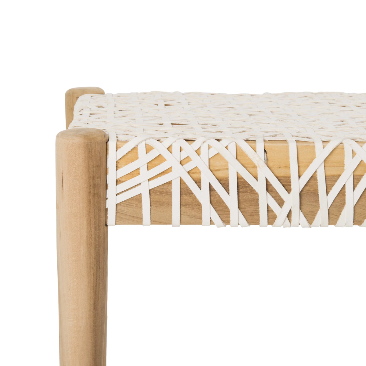 Cowhide Leather Tufted Bench I9507