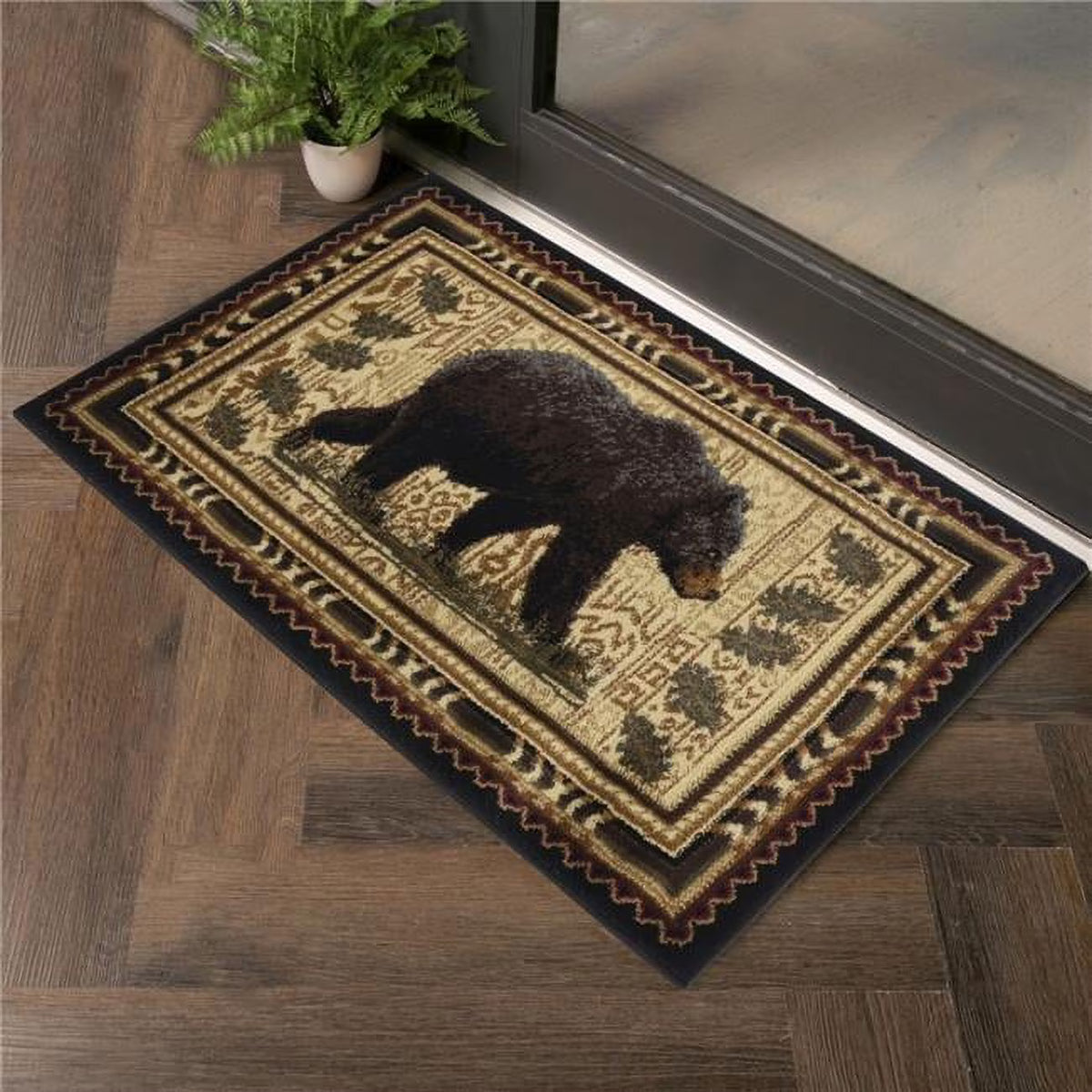Black Machine Made Rectangle Rug R68724