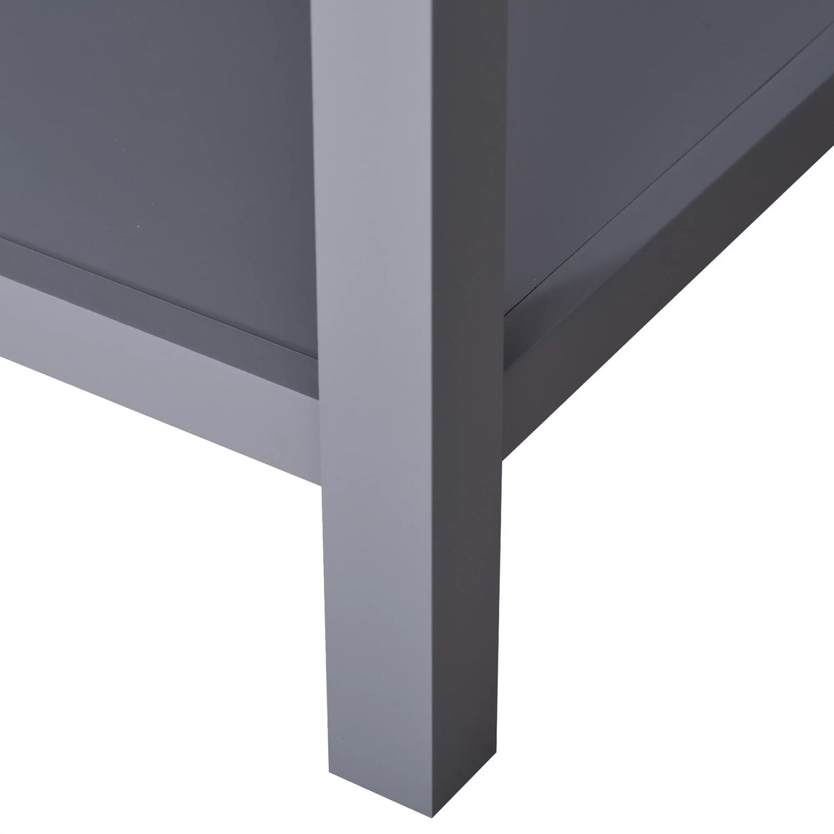 Accent End Table with Gray Tabletop, Storage Drawer, and Bottom Shelf B388