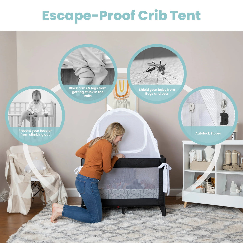 Baby Safety Pop Up Pack n Play Tent with Auto-Lock Zippers Y49056