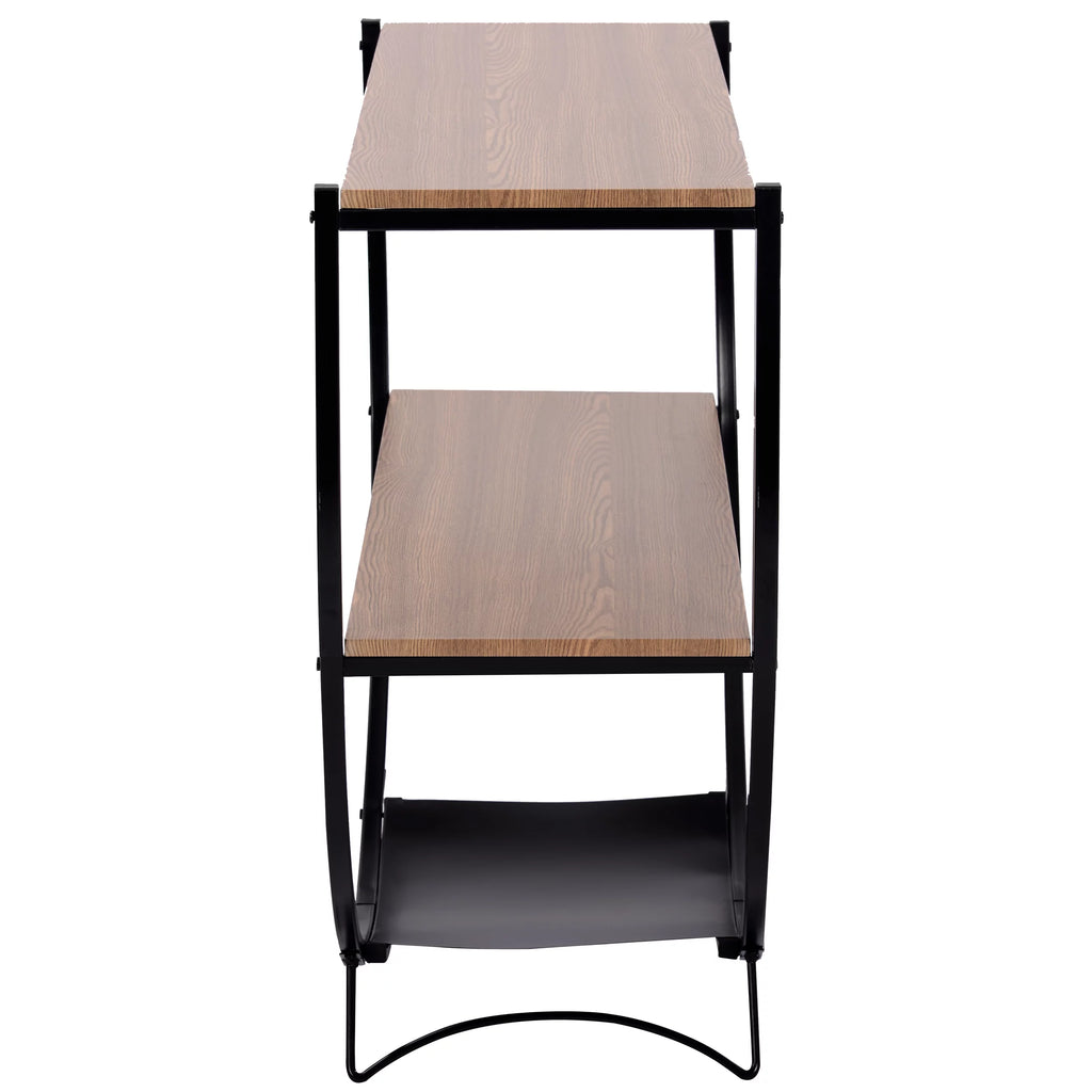 Brown Textured Metal Distressed Wood Console Table K466546