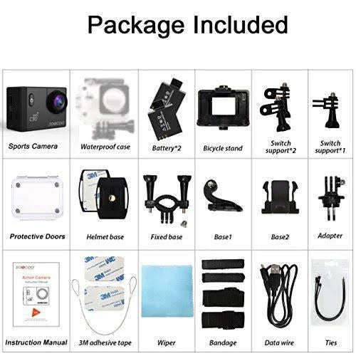 4K Waterproof Action Camera with 2 Batteries G248