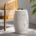 White 12 Lace Cut Iron Side Table Z646