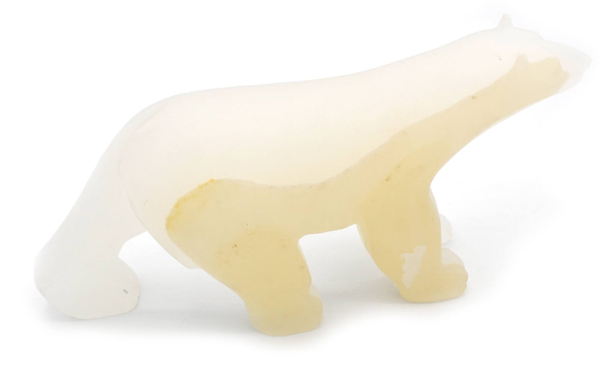 10x22 Long Carved Calcite Polar Bear Figure G616