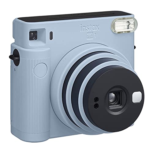 Glacier Blue Instant Camera Bundle with Square Film Twin Pack and Camera Case E403