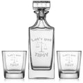 Whiskey Decanter Gift Set With 2 Old Fashioned Rocks Glasses G424234