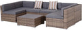 7pc Gray Wicker Patio Furniture K709