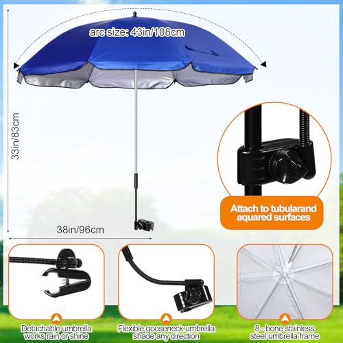 Folding Reclining Camping Chair with Umbrella and Foot Rest Z815