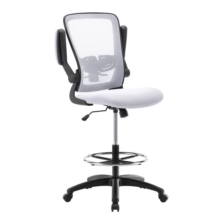 White/Black Mesh Drafting Chair K1173