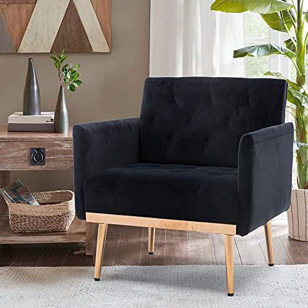 Rose Golden Metal Legs Velvet Accent Armchair D678794