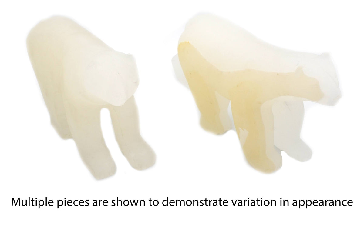 10x22 Long Carved Calcite Polar Bear Figure G616