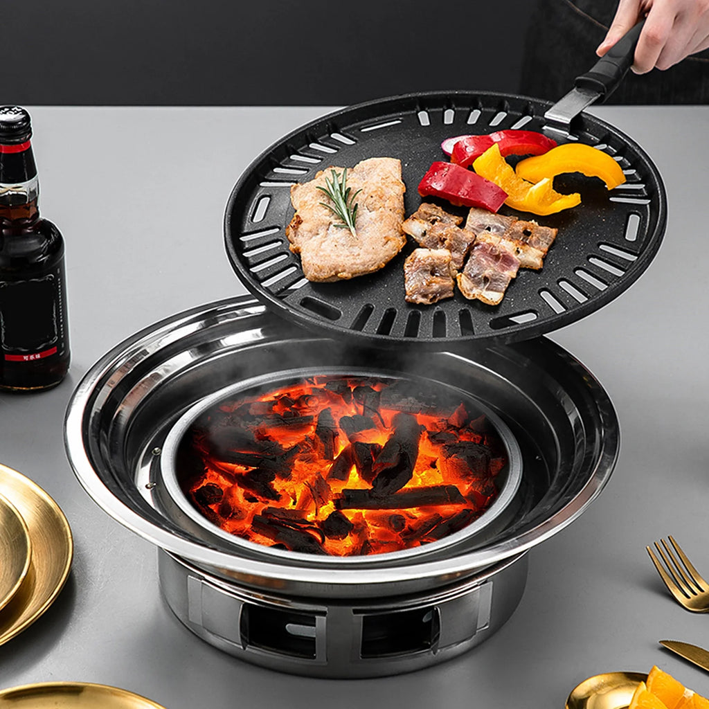 Charcoal Grill Non-stick Portable Stainless Steel BBQ Grill M53838