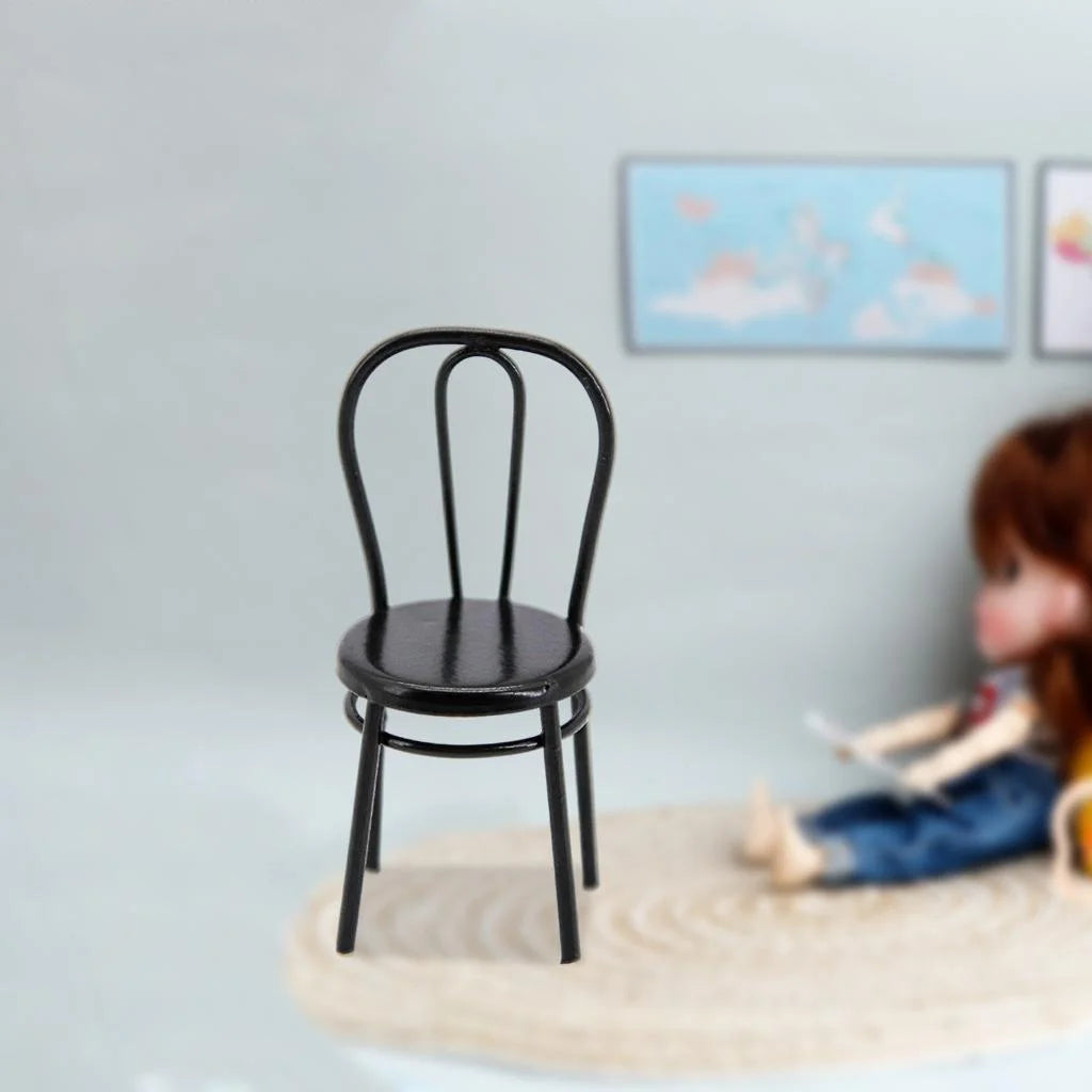 Black Metal Dollhouse Dining Furniture T5418