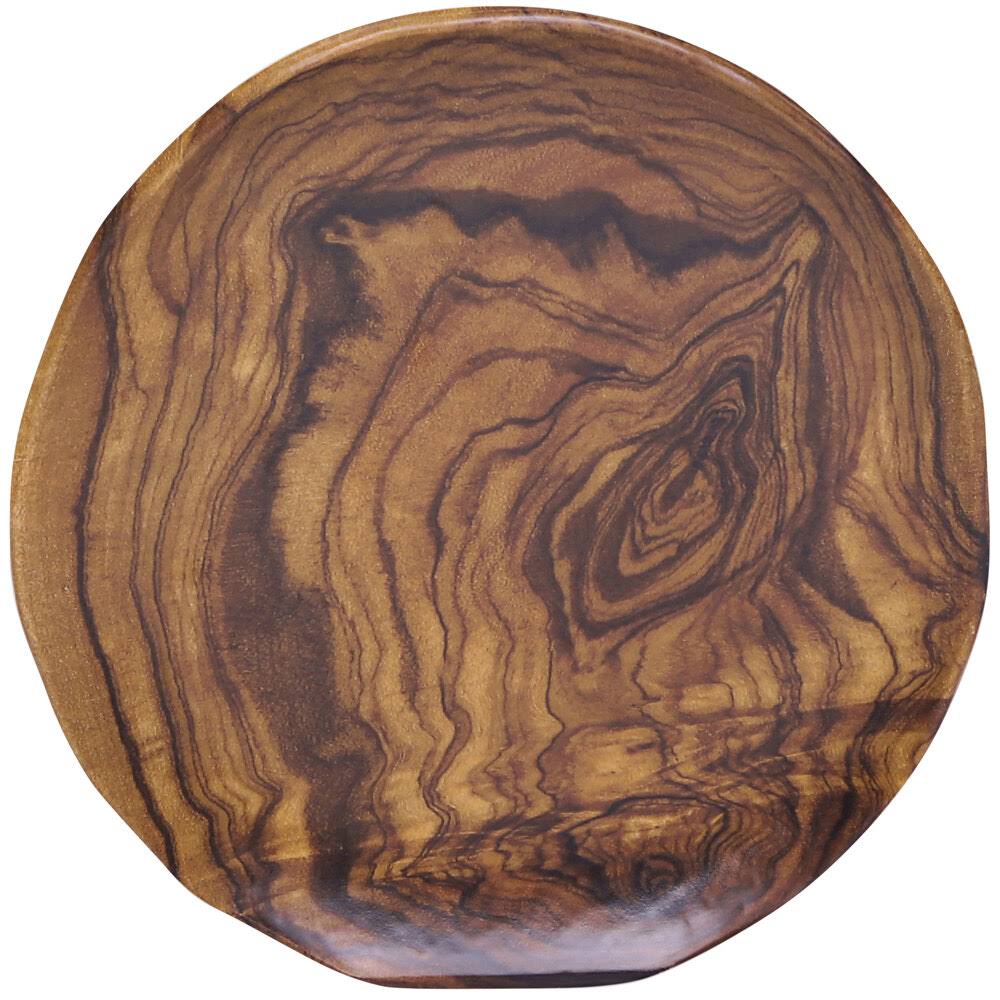 8 1/2x22 Round Wood Grain Melamine Plate Q820749