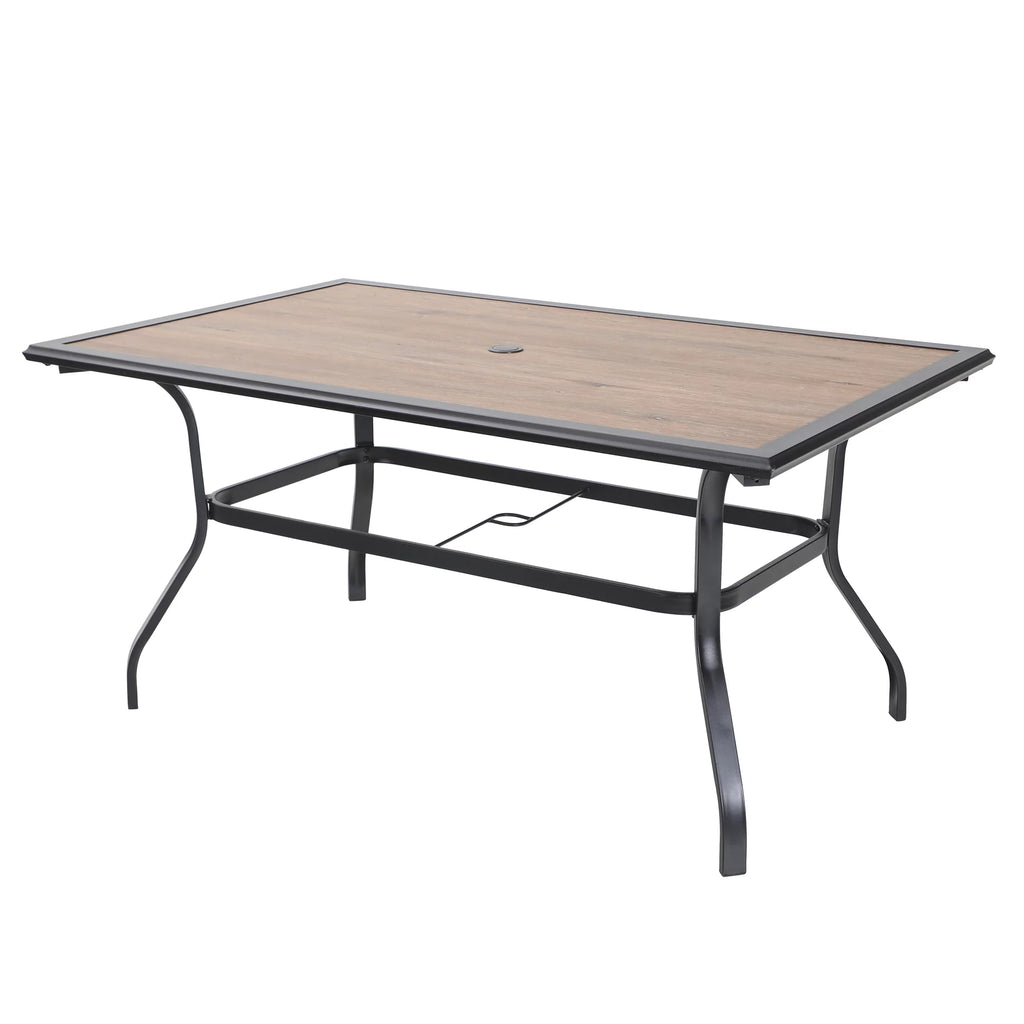 7 Pieces Outdoor Patio Dining Set with 6 Chairs & Steel Frame Table B17854