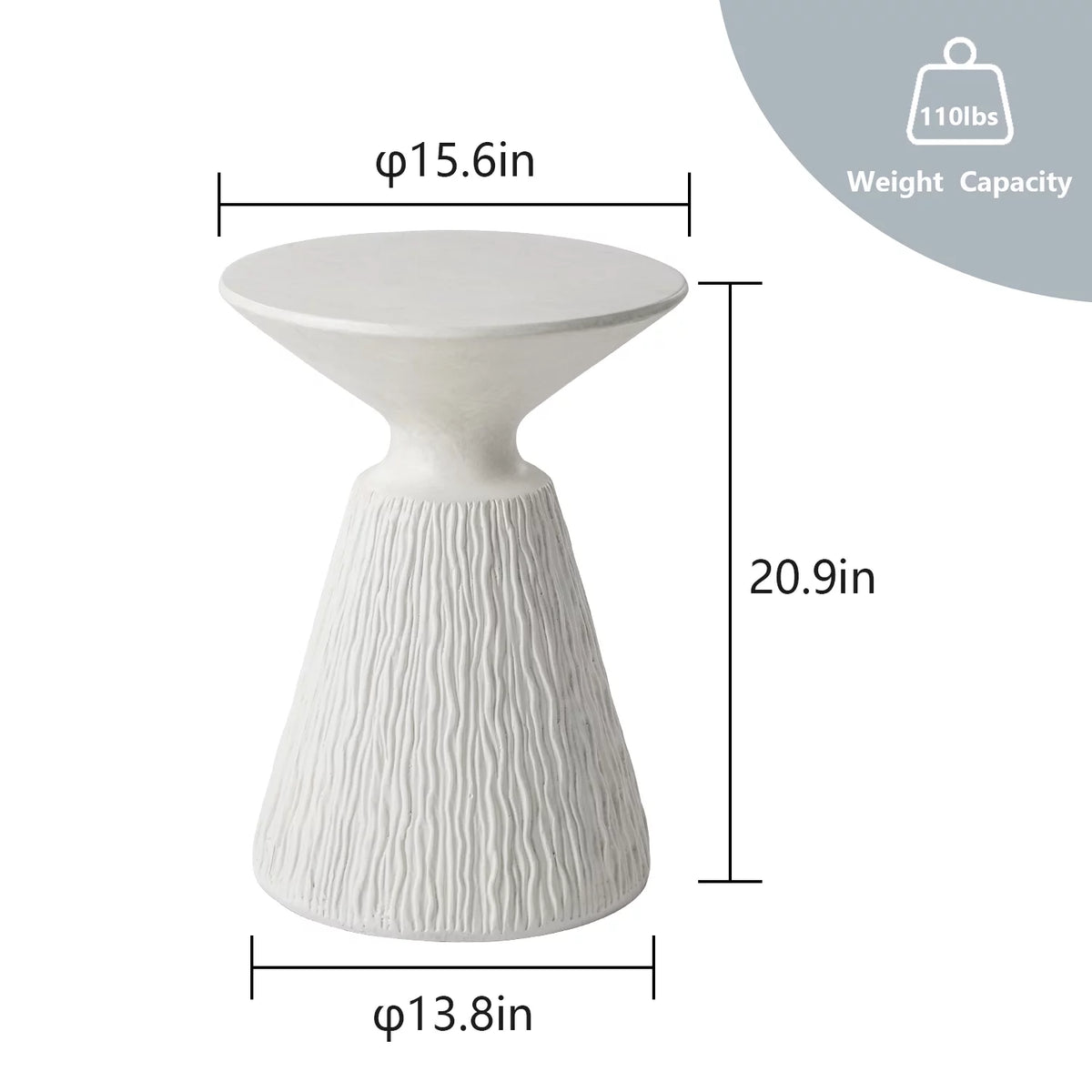 White Round Concrete Side Table Z6415