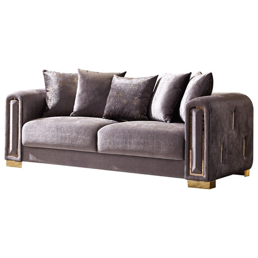 Gray Velvet 2Pc Living Room Set I3548