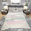 Pink Geometric Bedding Set Twin Duvet Cover with Sham L310