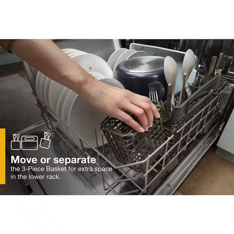 White Built-In Dishwasher with Third Level Rack L2895