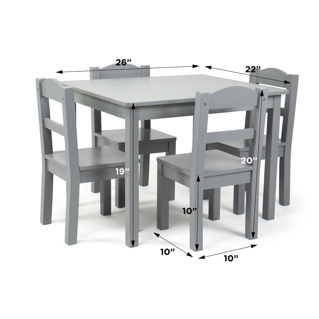 Grey Wood Kids Table and 4 Chair Set B8907